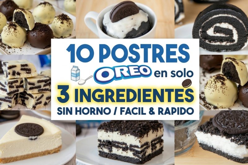 10 POSTRES de OREO Fáciles y Sin Horno 🍫 | con 3 Ingredientes